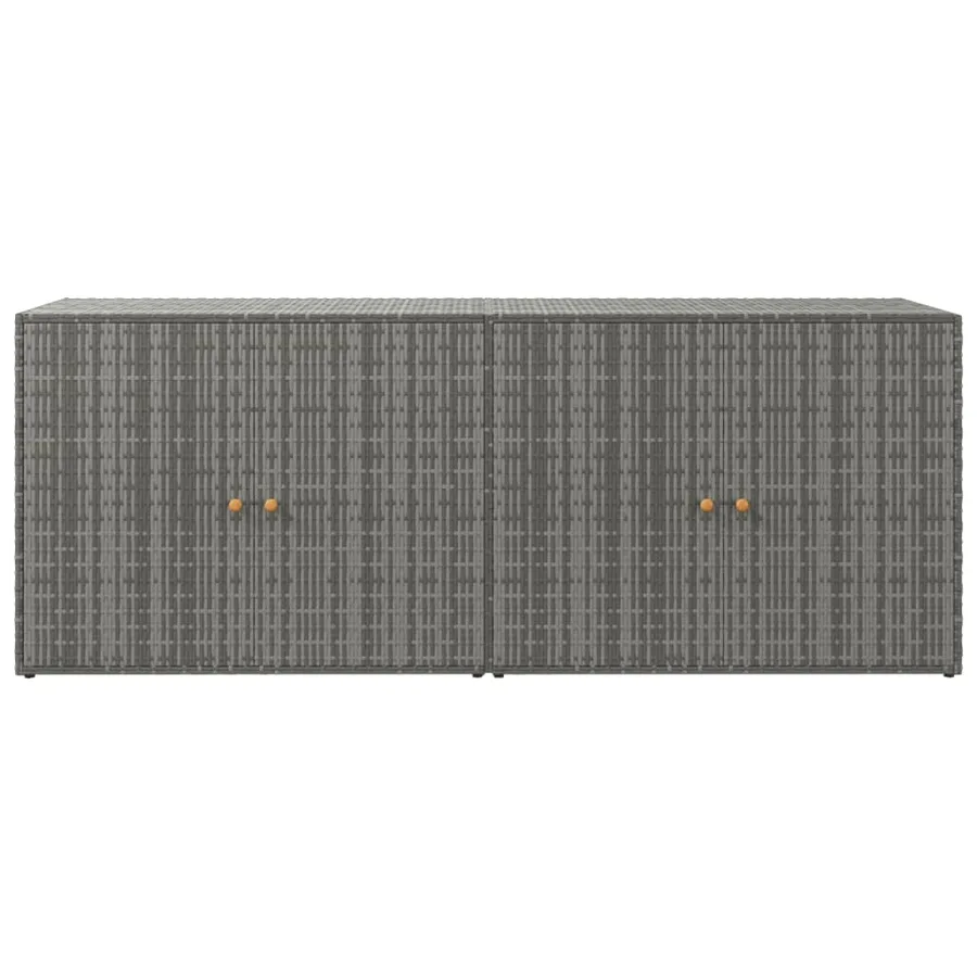 Armoire de rangement jardin Gris 198x55,5x80 cm Résine tressée - 4