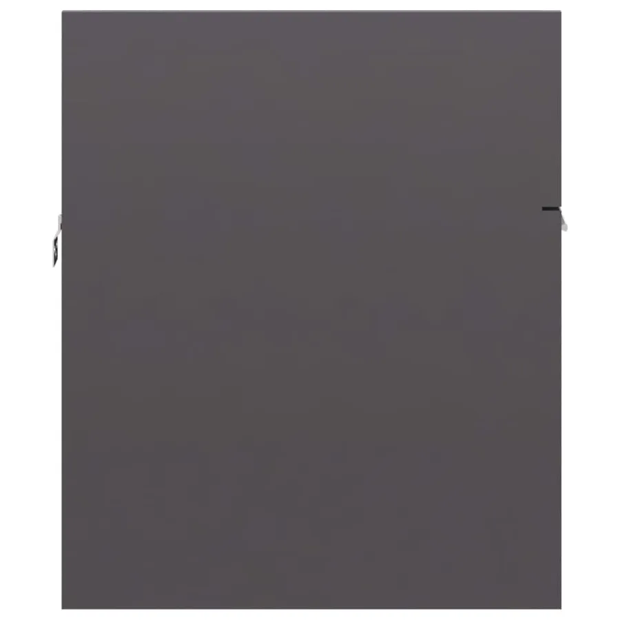 Armoire d'évier Gris brillant 90x38,5x46 cm Bois d’ingénierie - 6
