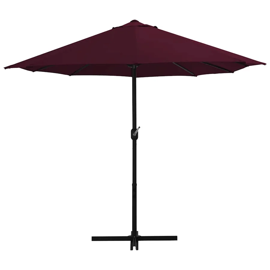 Parasol d'extérieur avec mât en aluminium rouge bordeaux - 3
