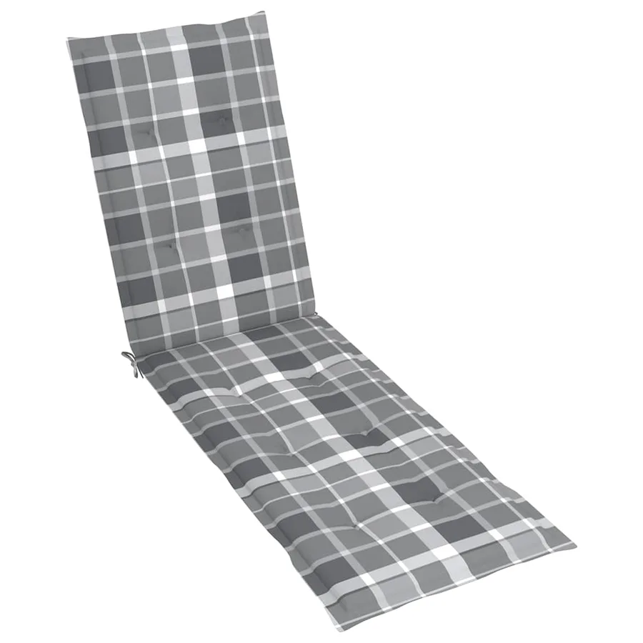 Chaise longue d'extérieur repose-pied et coussin Acacia solide - 7