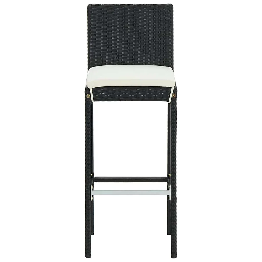 Ensemble de bar de jardin avec coussins 5 pcs Noir - 10