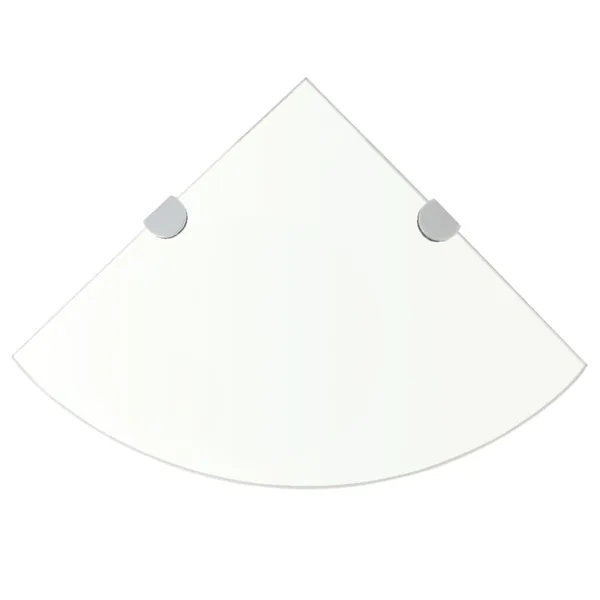 Étagères d'angle 2 pcs et supports Verre Transparent 25x25 cm