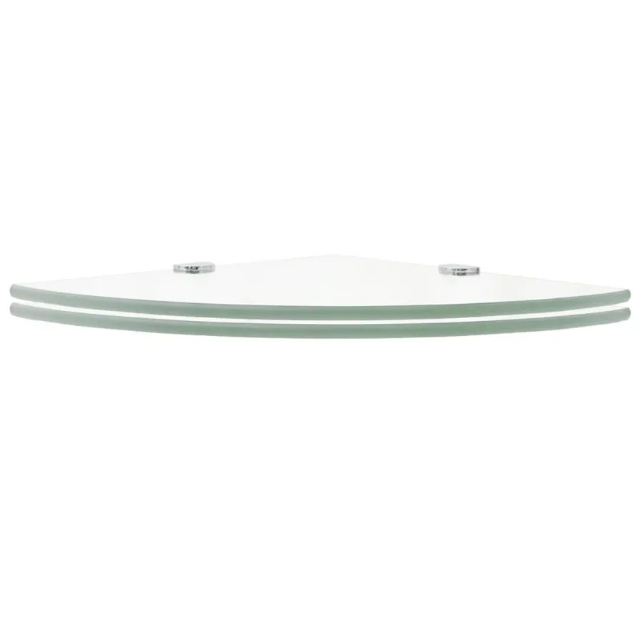 Étagères d'angle 2 pcs et supports Verre Transparent 25x25 cm - 2