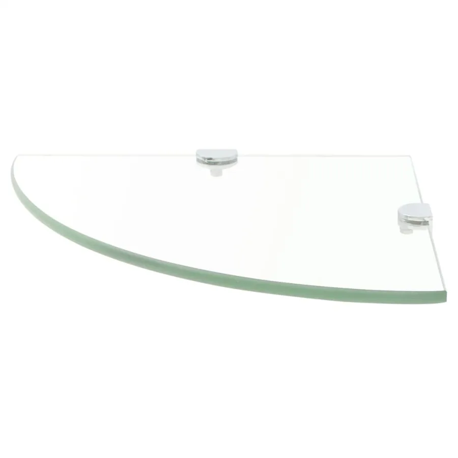 Étagères d'angle 2 pcs et supports Verre Transparent 25x25 cm - 3