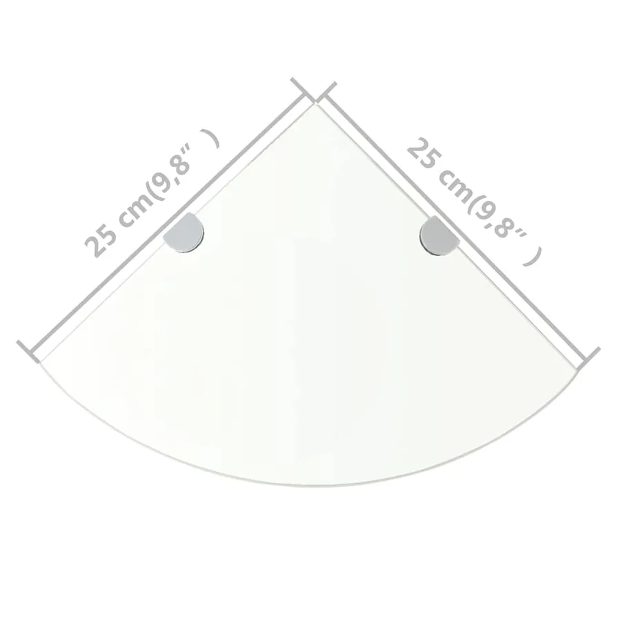 Étagères d'angle 2 pcs et supports Verre Transparent 25x25 cm - 7