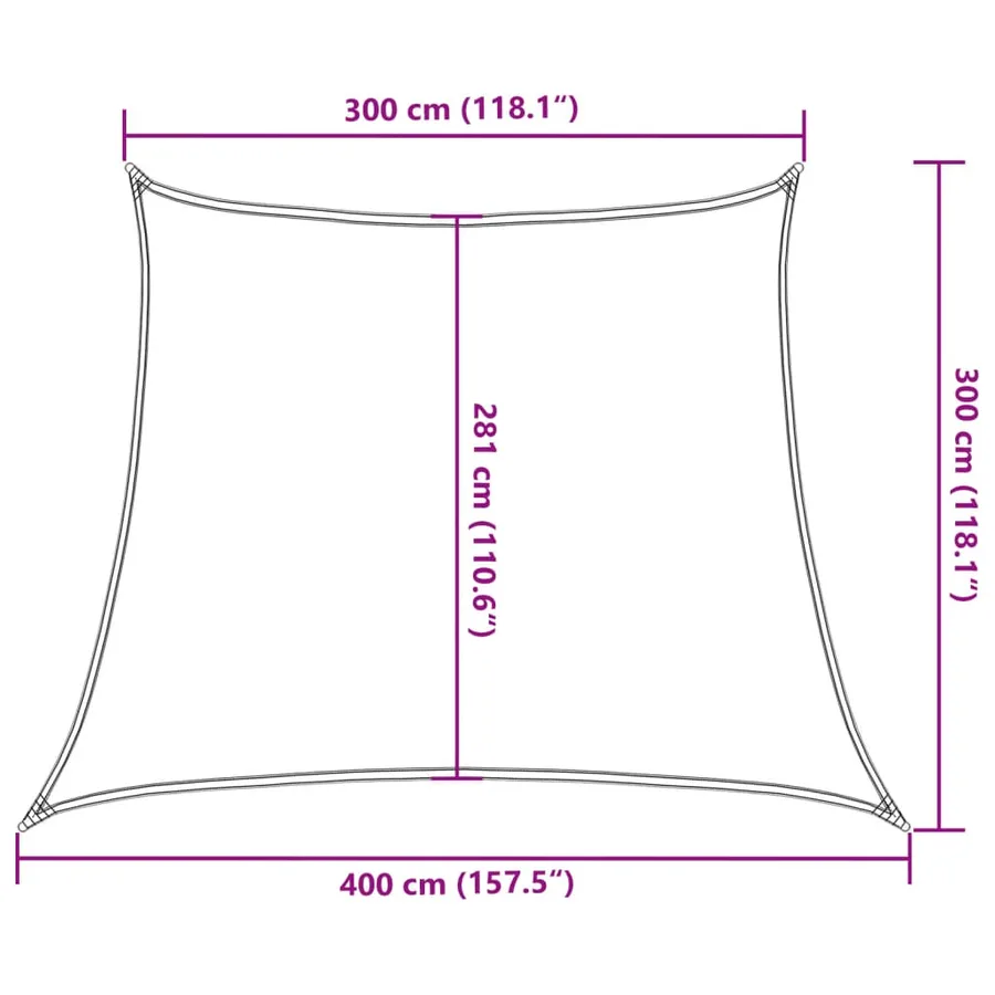Voile d'ombrage 160 g/m² Crème 3/4x3 m PEHD - 10