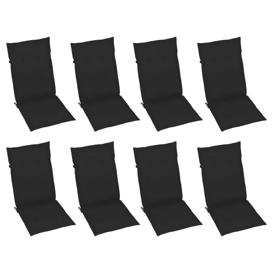 Chaises inclinables de jardin et coussins lot de 8 Gris Acacia - 3