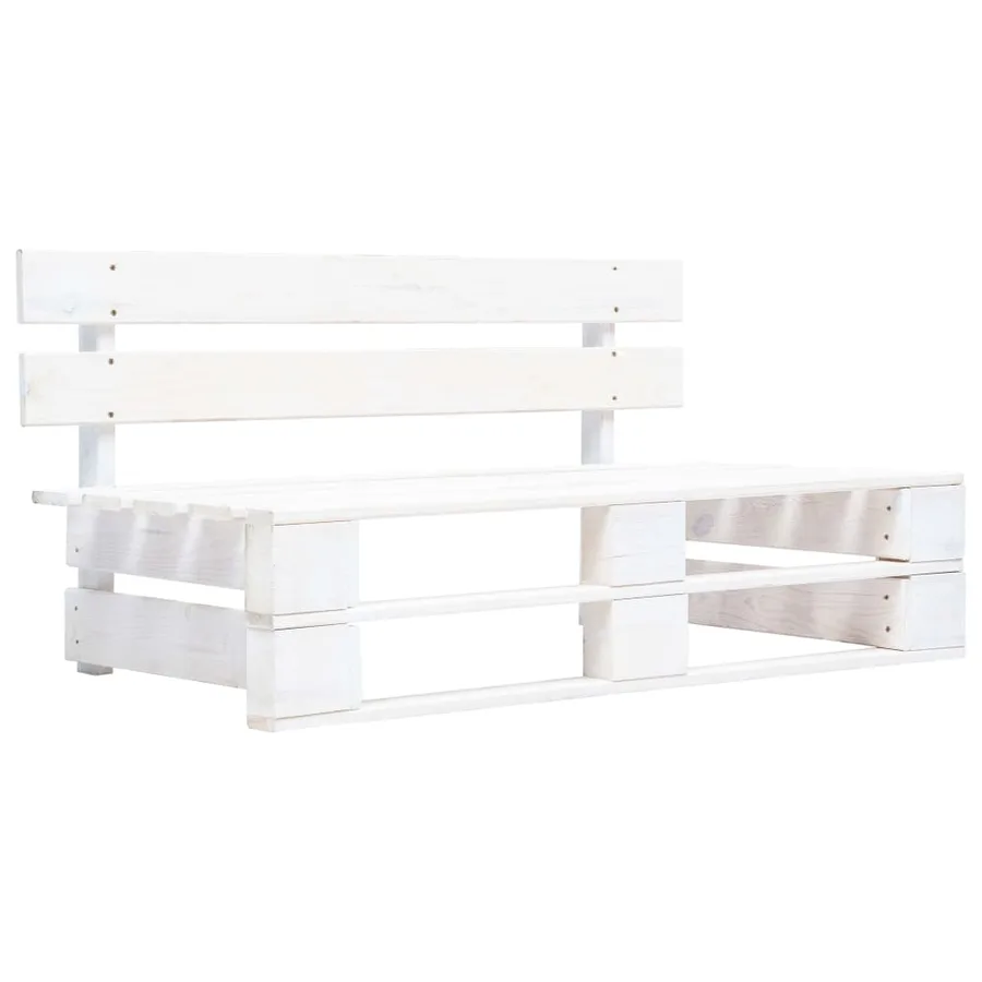Salon de jardin palette 6 pcs et coussins Pin imprégné de blanc - 2