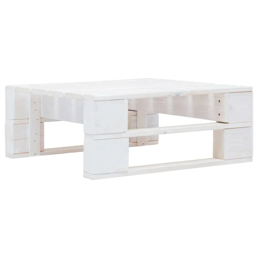 Salon de jardin palette 6 pcs et coussins Pin imprégné de blanc - 4