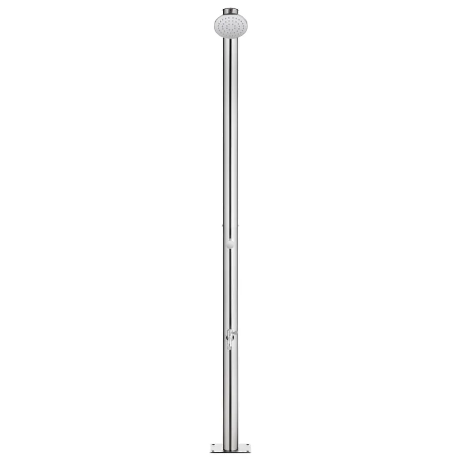 Douche de jardin avec base marron 220 cm Acier inoxydable - 3