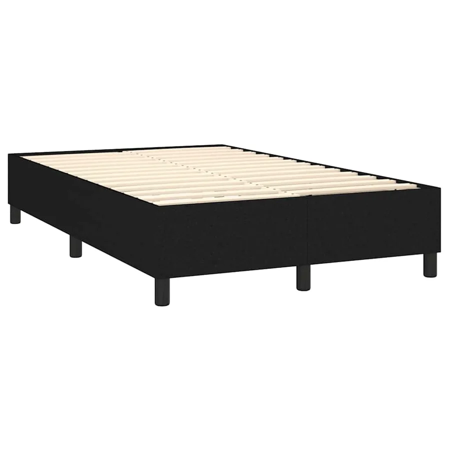 Sommier à lattes de lit et matelas et LED Noir 120x200 cm Tissu - 5