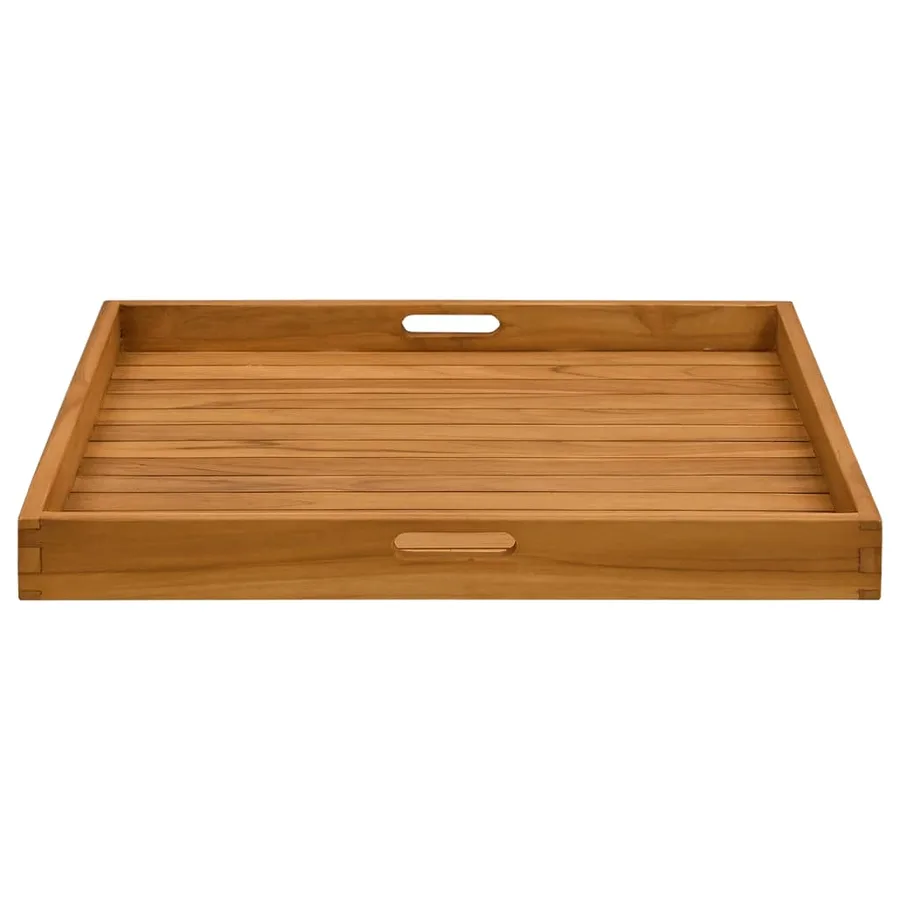 Plateau de service 70x70 cm Bois de teck massif - 4