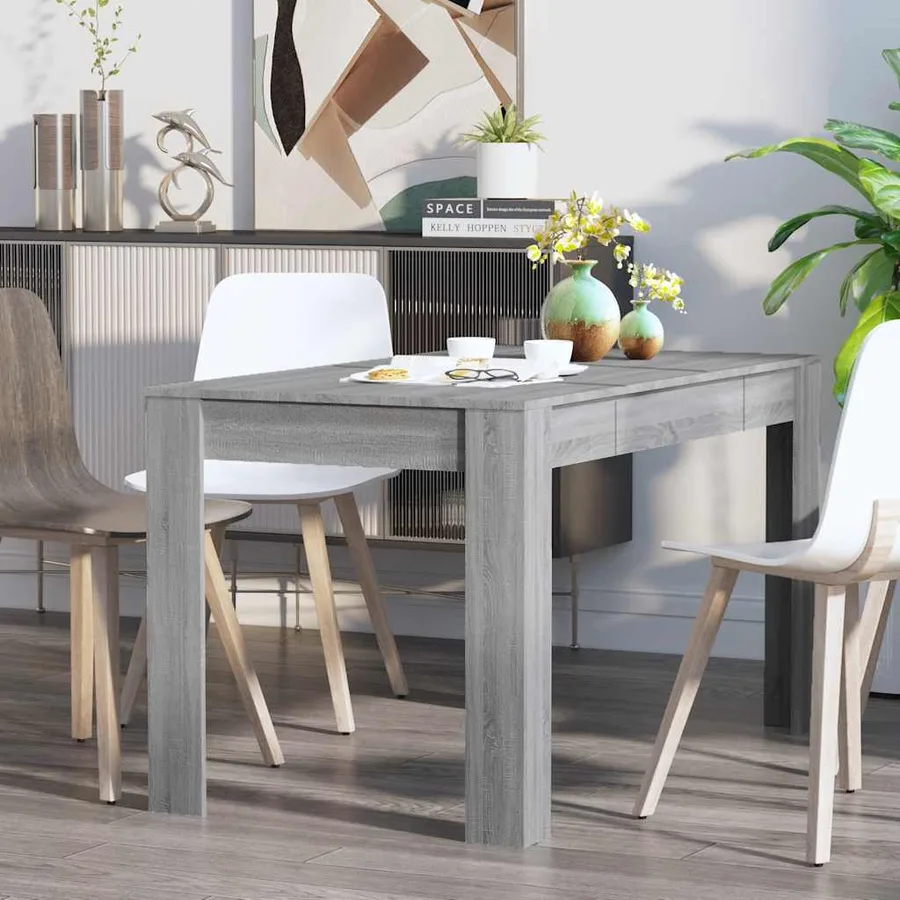 Table à dîner Sonoma gris 140x74,5x76 cm Bois d'ingénierie - 5
