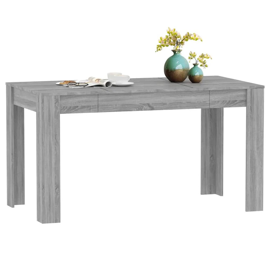 Table à dîner Sonoma gris 140x74,5x76 cm Bois d'ingénierie - 6