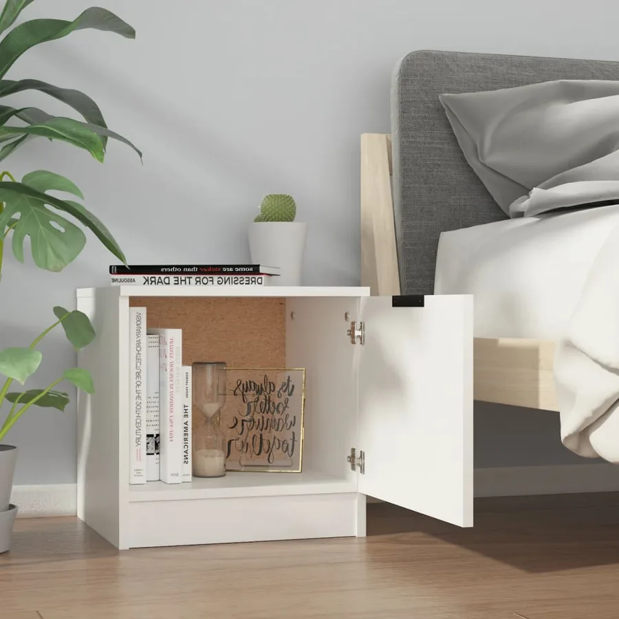 Tables de chevet 2 pcs Blanc 40x39x40 cm - 4