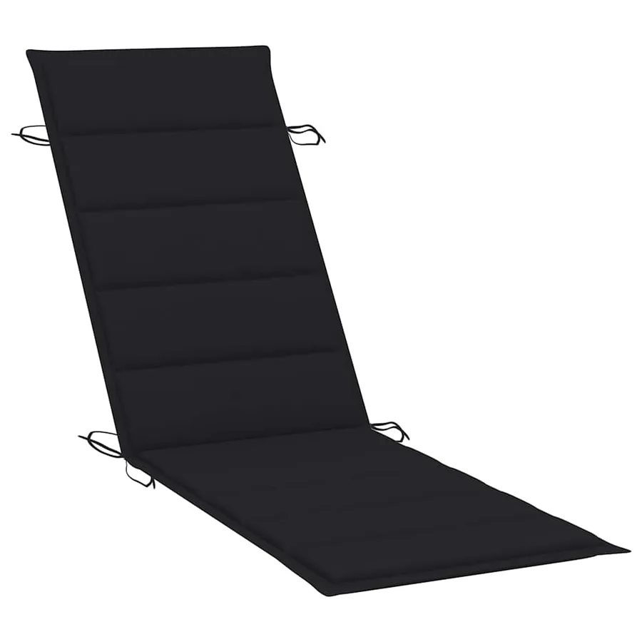 Chaise longue à bascule avec coussin Bois de teck solide - 13