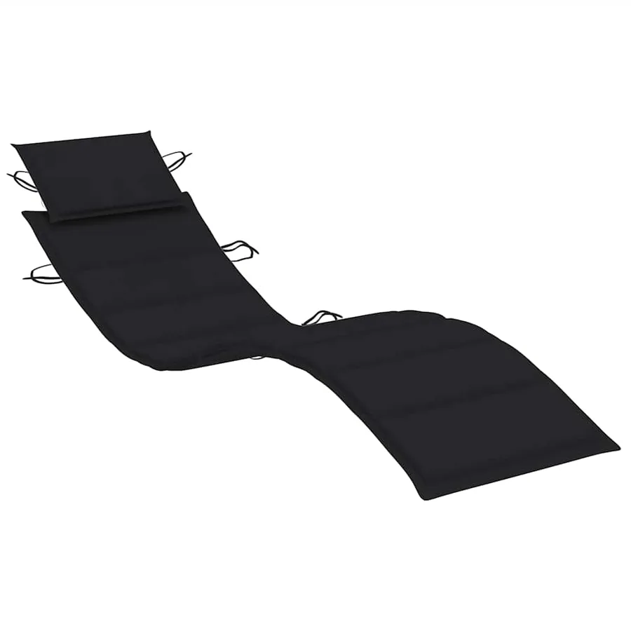 Chaise longue à bascule avec coussin Bois de teck solide - 5