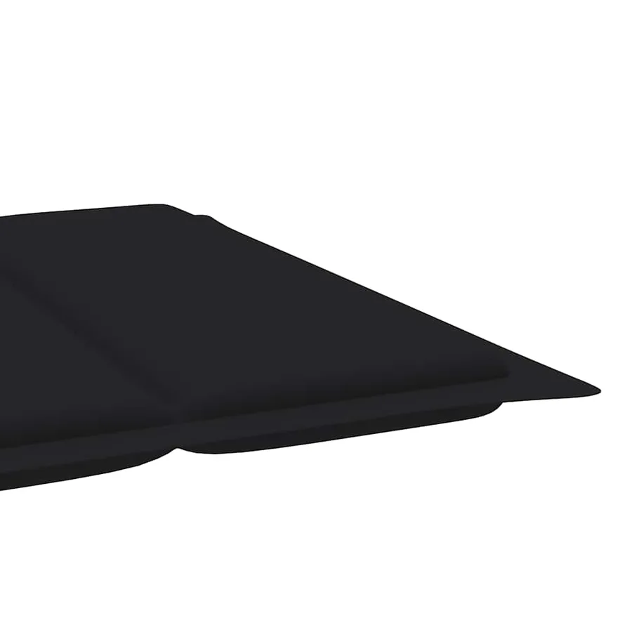 Chaise longue à bascule avec coussin Bois de teck solide - 7