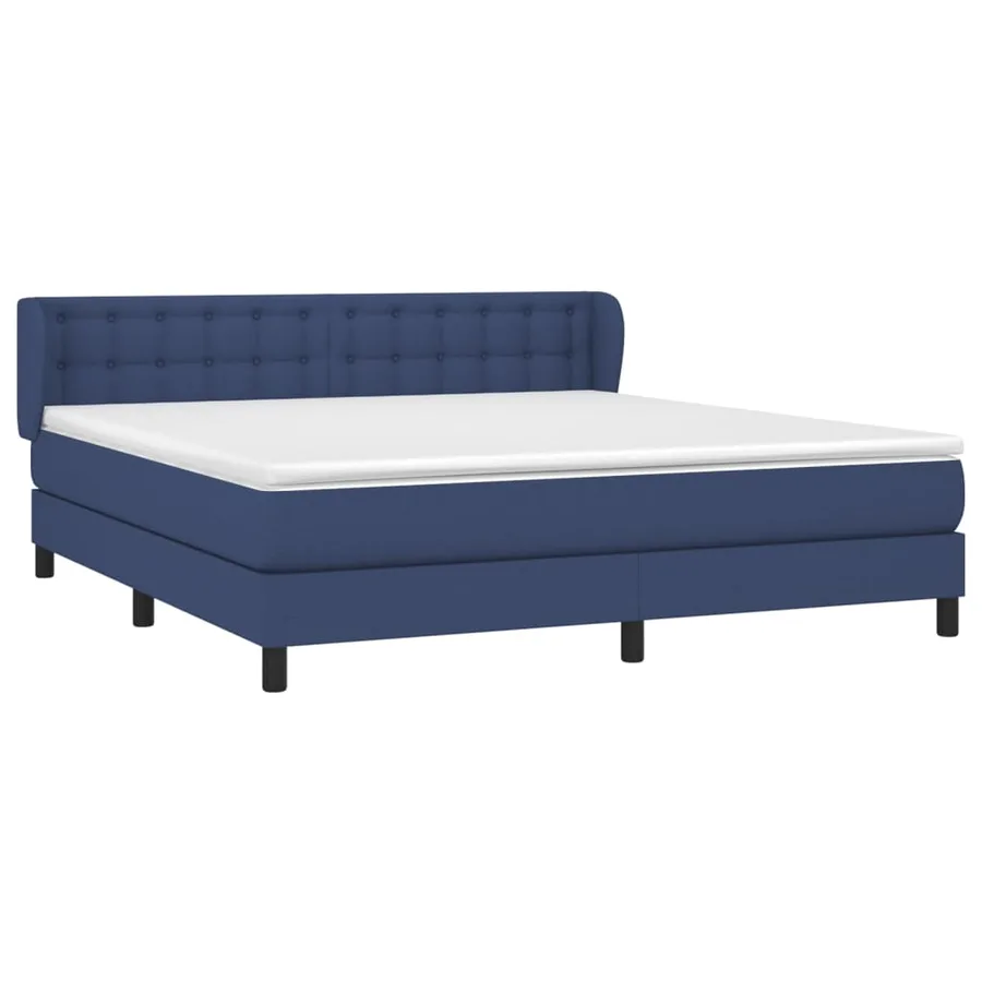 Sommier à lattes de lit avec matelas Bleu 160x200 cm Tissu - 3