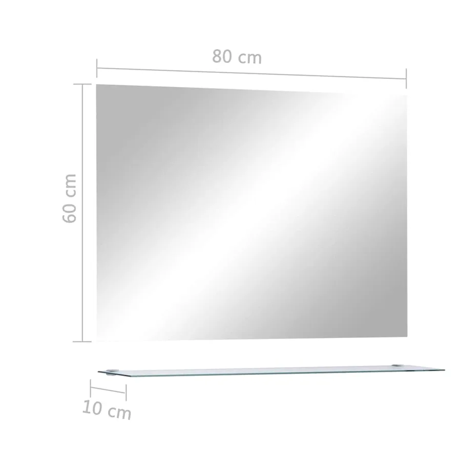 Miroir mural avec étagère 80x60 cm Verre trempé - 6