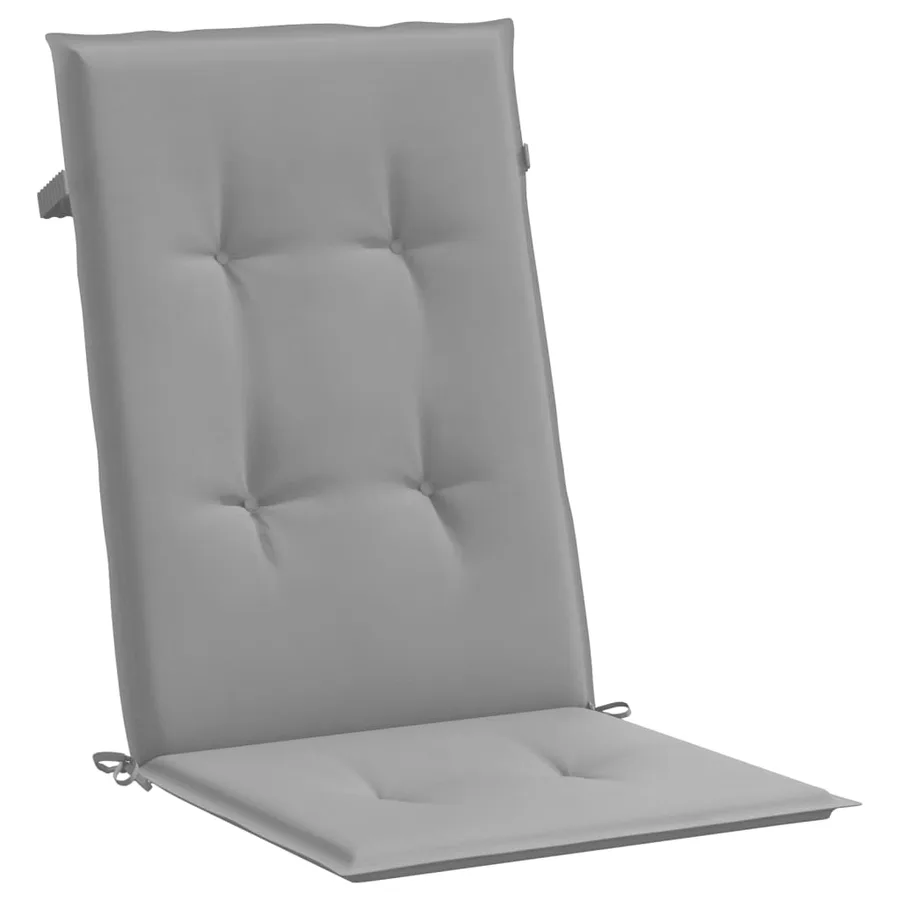 Coussins de chaise de jardin à dossier haut lot de 2 gris tissu - 5