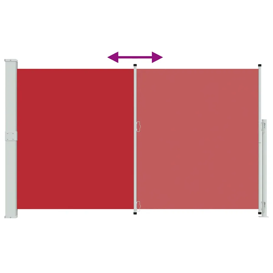 Auvent latéral rétractable de patio 180x300 cm Rouge - 7