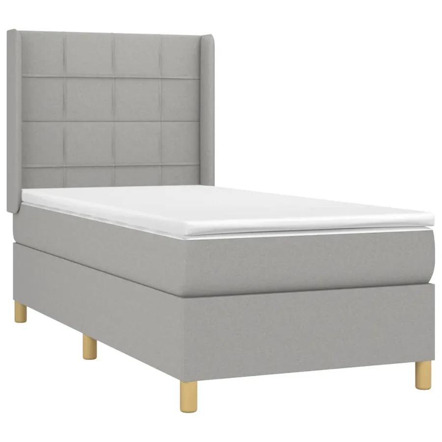 Sommier à lattes de lit matelas LED Gris clair 100x200 cm Tissu - 4
