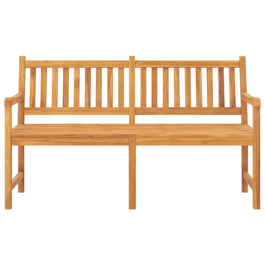 Banc de jardin 3 places avec table 150 cm bois de teck massif - 3