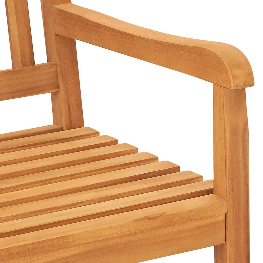 Banc de jardin 3 places avec table 150 cm bois de teck massif - 6