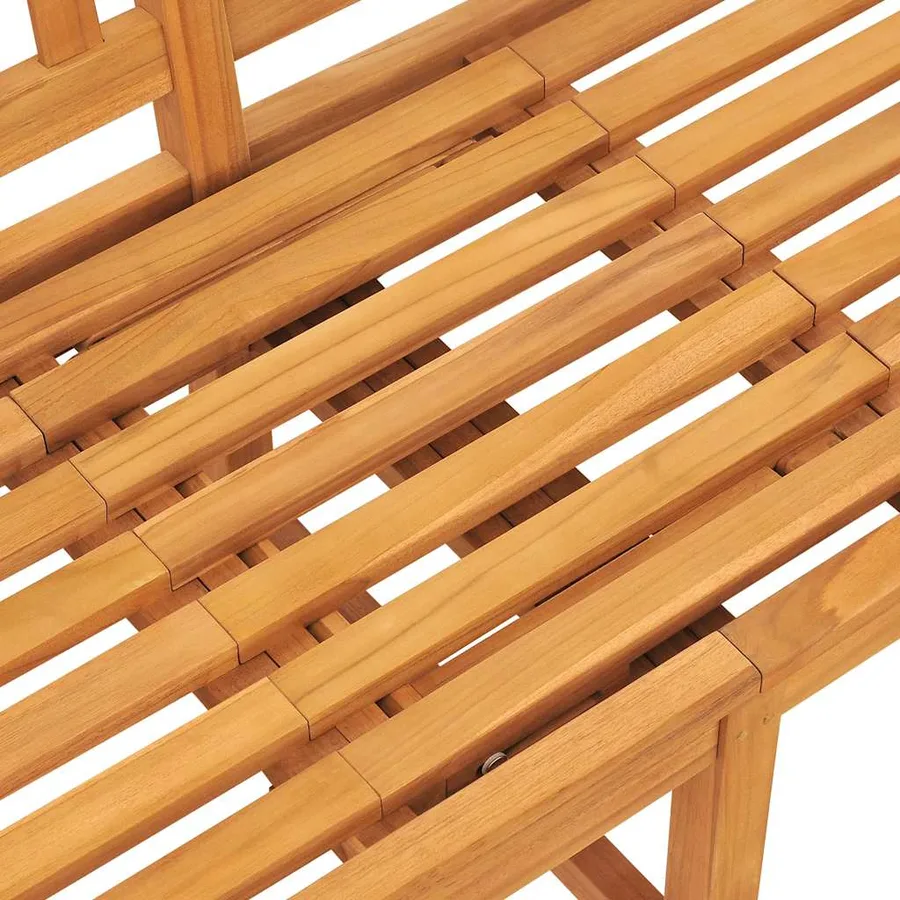 Banc de jardin 3 places avec table 150 cm bois de teck massif - 7