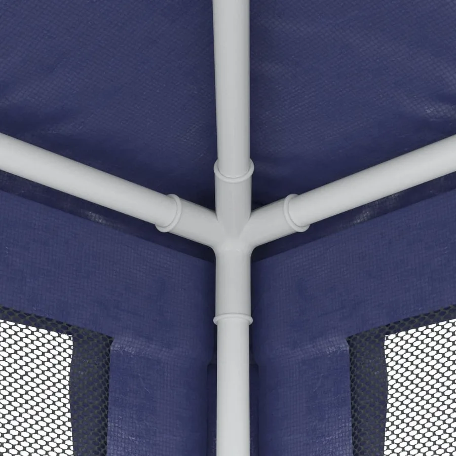 Tente de fête et 10 parois latérales en maille Bleu 3x12 m PEHD - 6