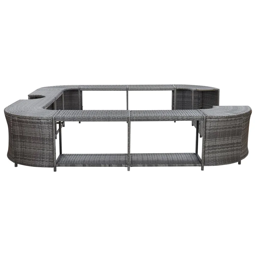 Cadre de spa carré gris 268x268x55 cm résine tressée - 4