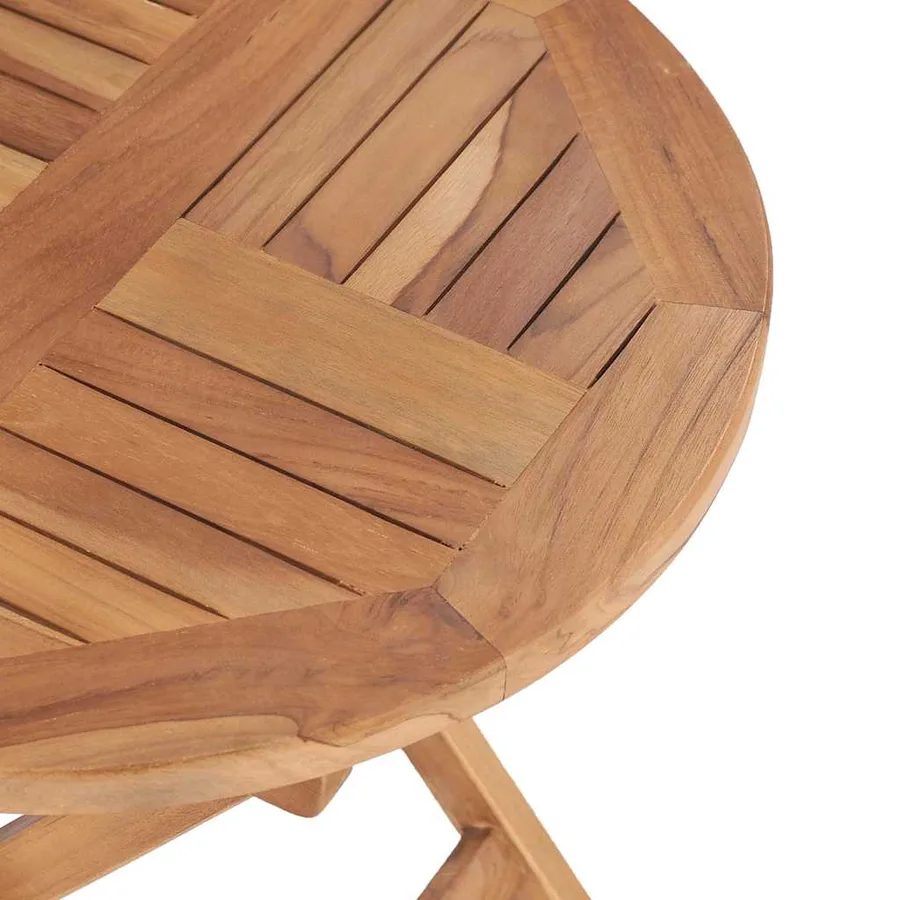 Table pliable de jardin 45 cm Bois de teck solide - 6