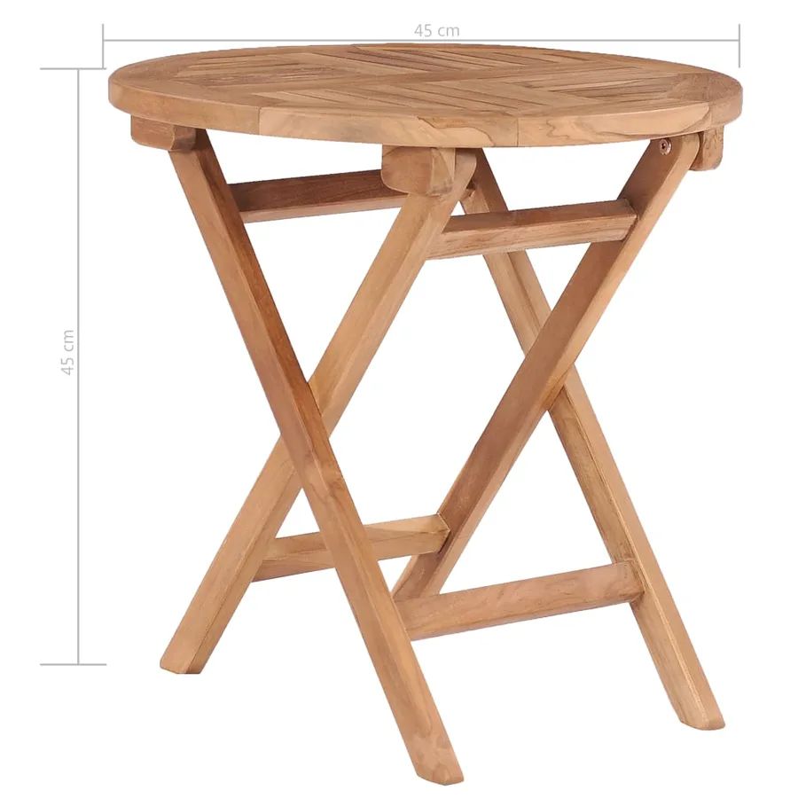 Table pliable de jardin 45 cm Bois de teck solide - 7