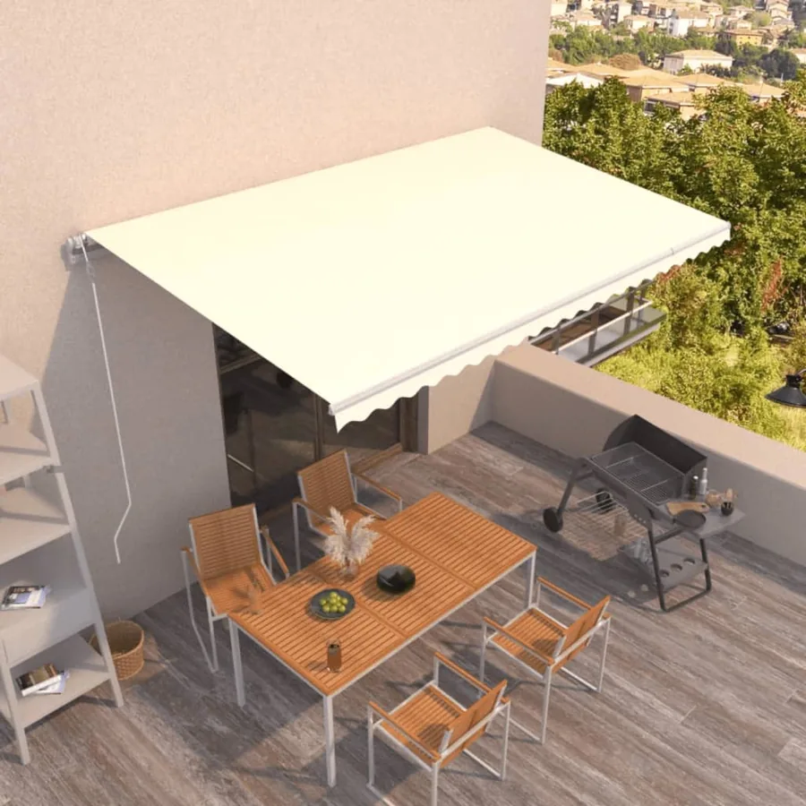Auvent rétractable automatique 500x300 cm Crème