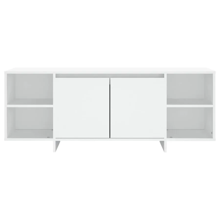 Meuble TV blanc 130x35x50 cm bois d'ingénierie - 5