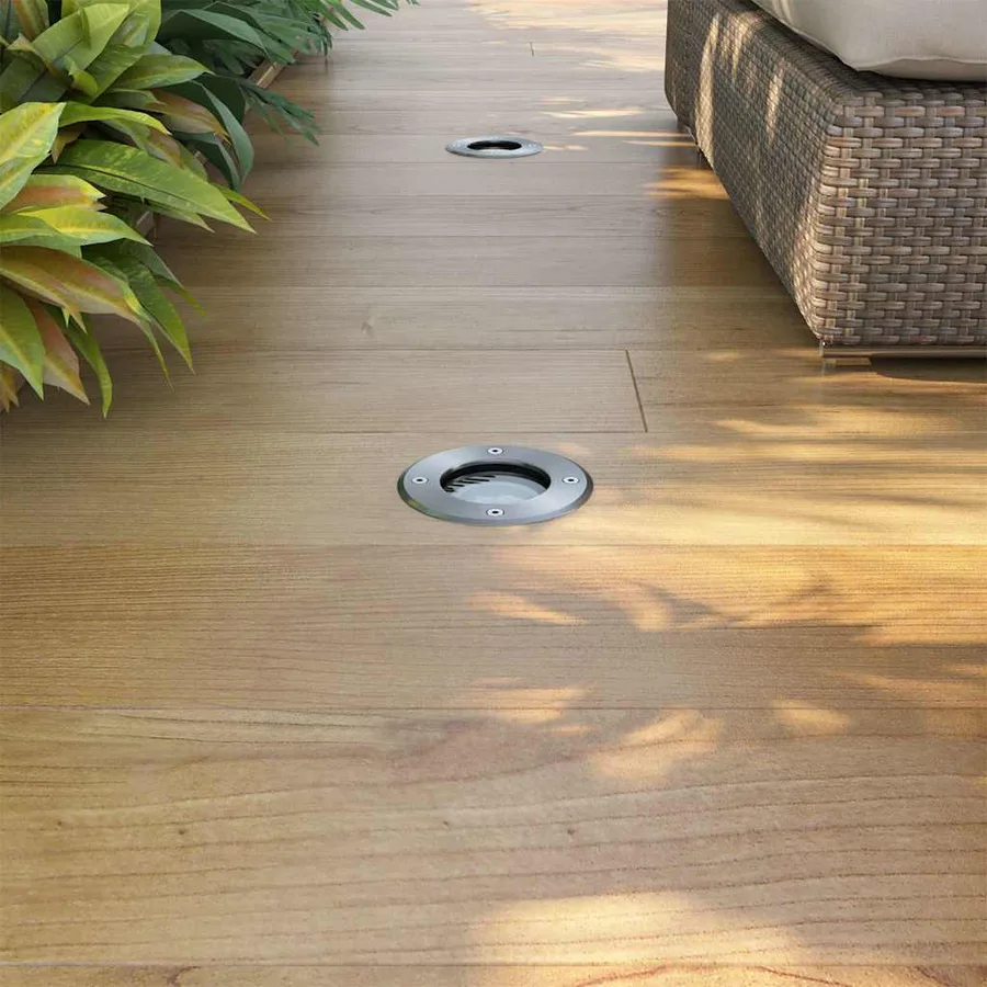 Lampes au sol à LED d'extérieur 3 pcs rond - 2