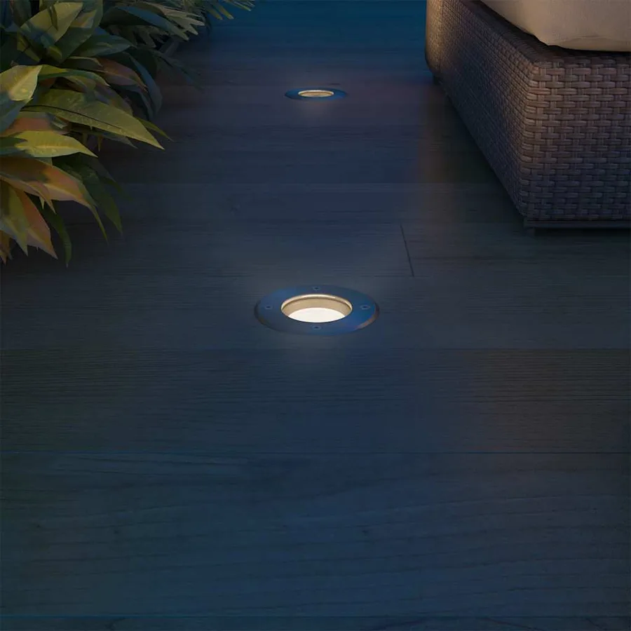 Lampes au sol à LED d'extérieur 3 pcs rond - 3