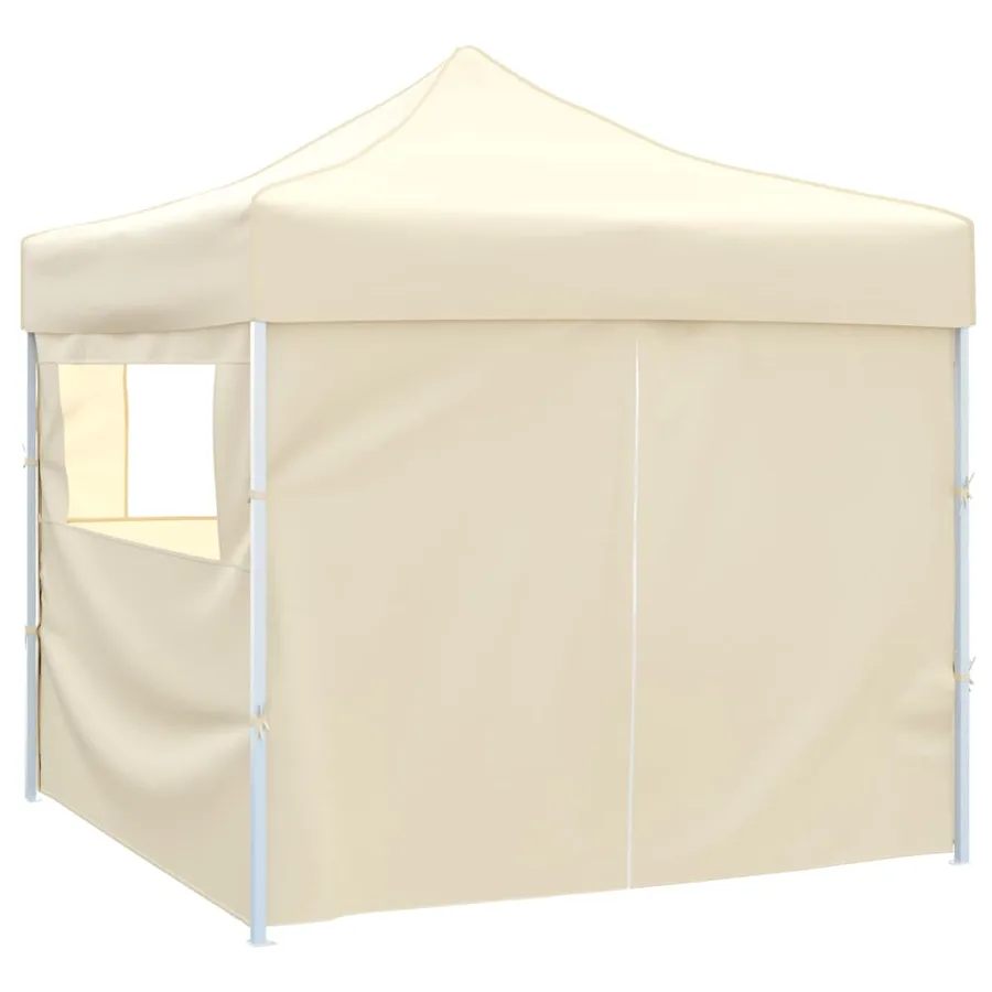 Tente pliable avec 4 parois Crème 3 x 3 m - 3