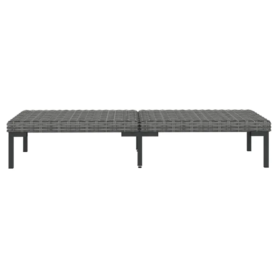 Salon de jardin 9 pcs avec coussins Résine tressée Gris foncé - 8