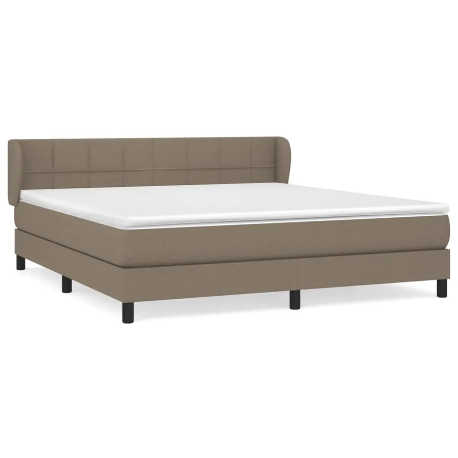 Sommier à lattes de lit avec matelas Taupe 160x200 cm Tissu - 2