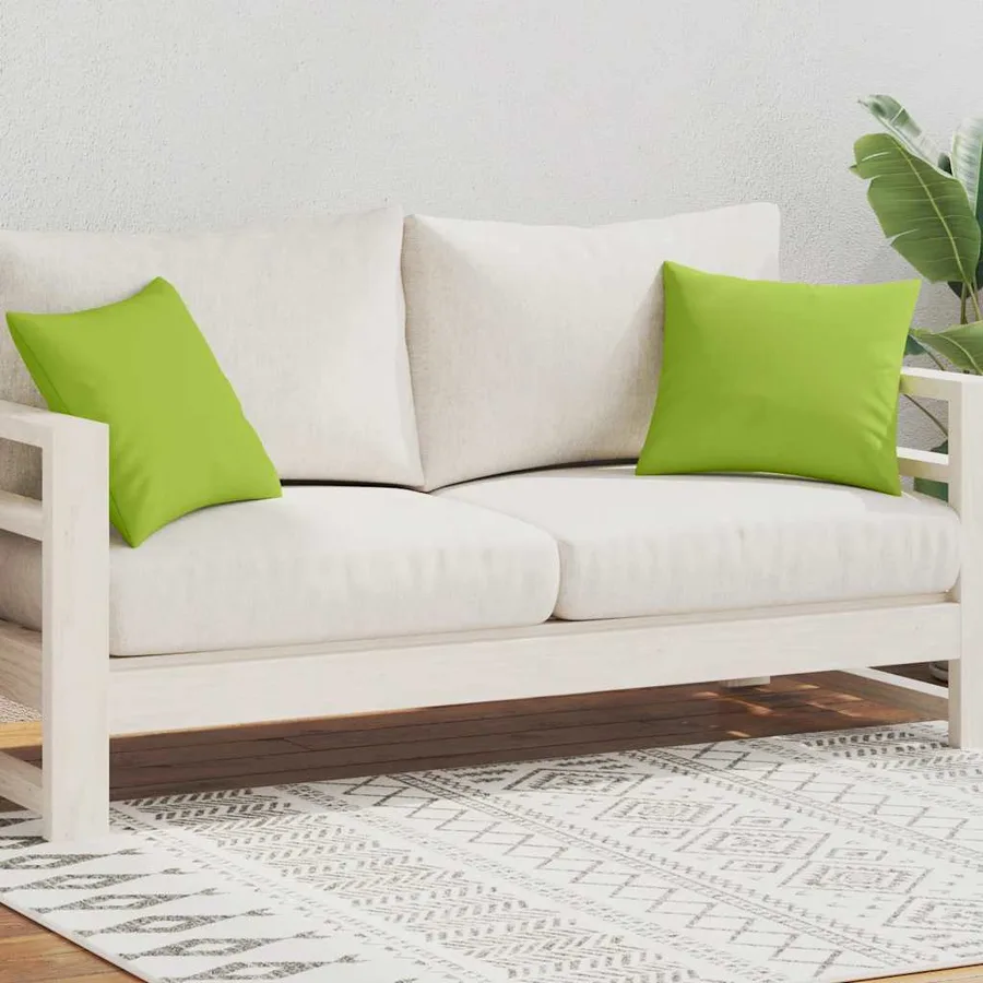 Oreiller d'extérieur 2 pcs 45 x 45 cm Vert pomme - 2