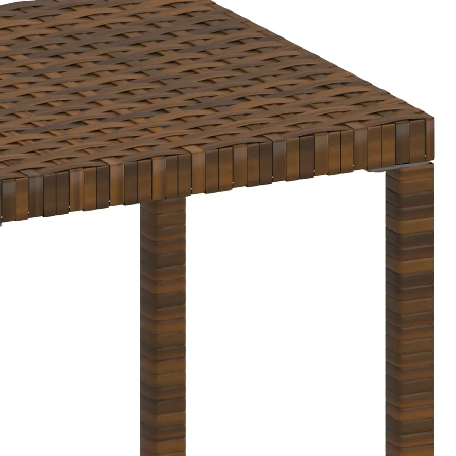 Chaises longues lot de 2 avec table résine tressée marron - 10