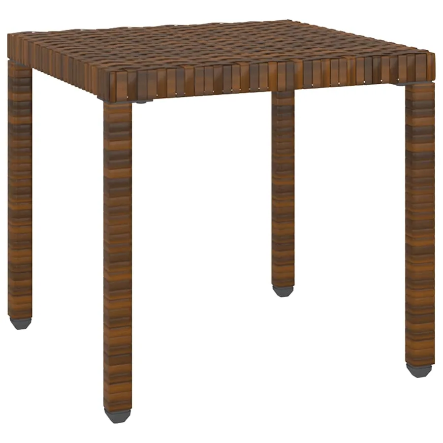 Chaises longues lot de 2 avec table résine tressée marron - 9