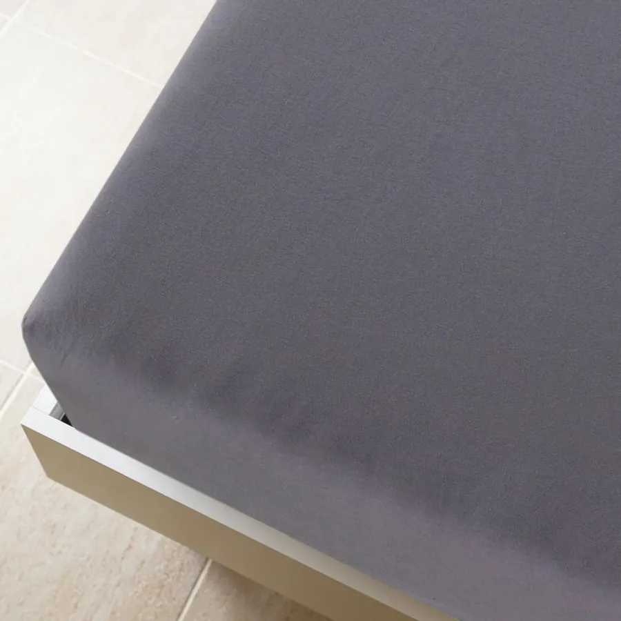 Drap-housse Jersey Anthracite 180x200 cm Coton - 4
