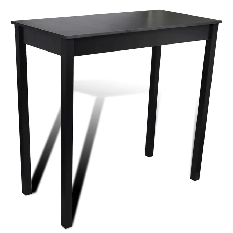 Set de 1 table de bar et 2 tabourets noir - 2