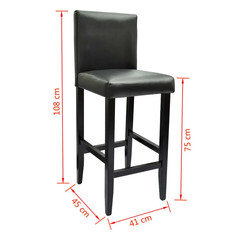 Set de 1 table de bar et 2 tabourets noir - 8