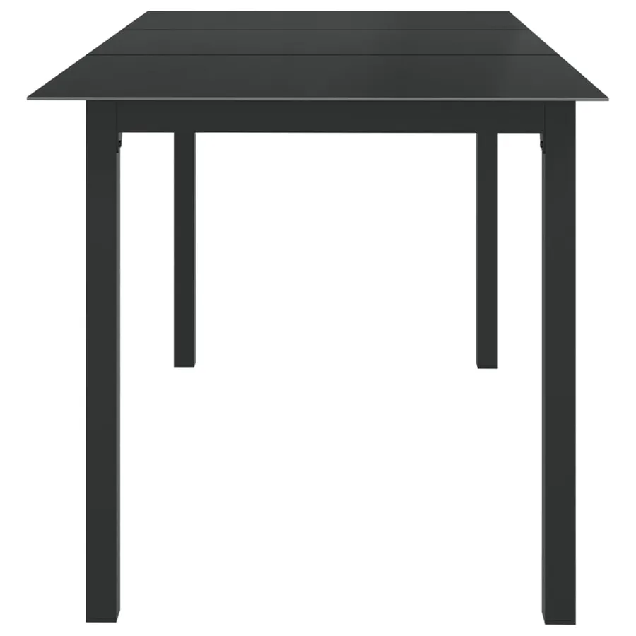 Table de jardin Noir 150x90x74 cm Aluminium et verre - 3