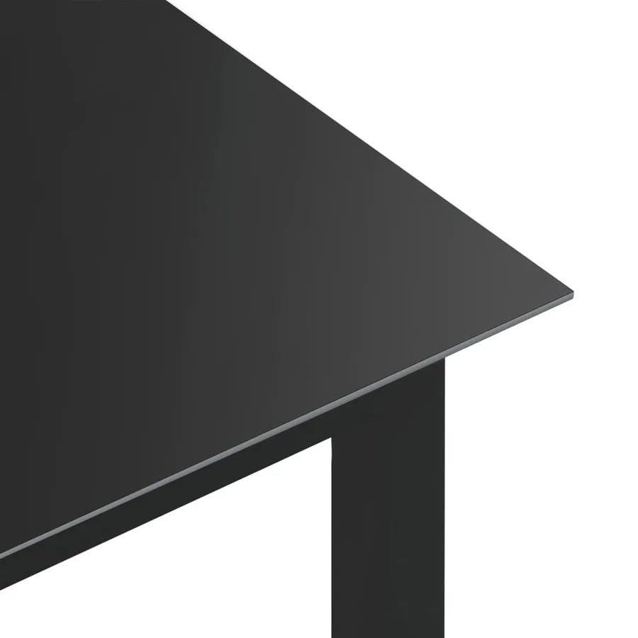 Table de jardin Noir 150x90x74 cm Aluminium et verre - 4