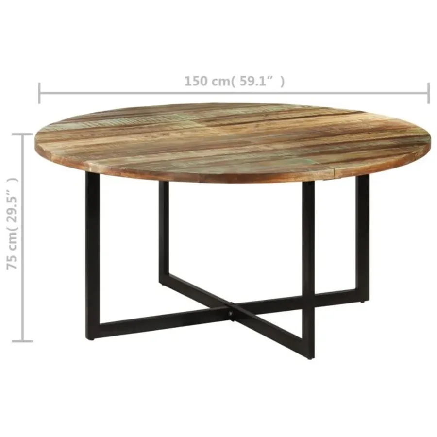 Table à manger 150x75 cm Bois massif de récupération - 8